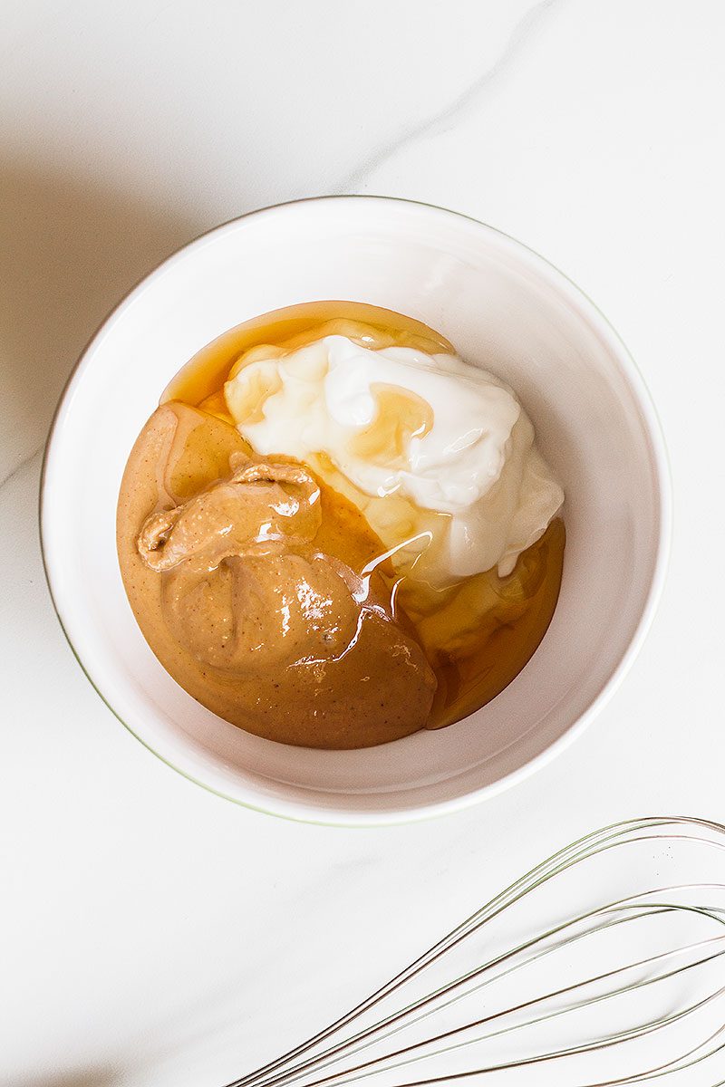 Peanut Butter Yogurt Dip - A yummy, healthy treat that is packed with a ton of protein. 