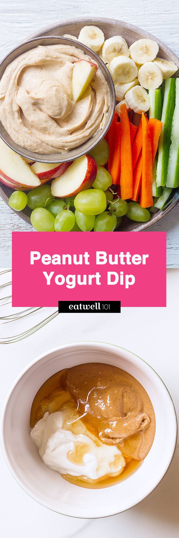 Peanut Butter Yogurt Dip - A yummy, healthy treat that is packed with a ton of protein. 