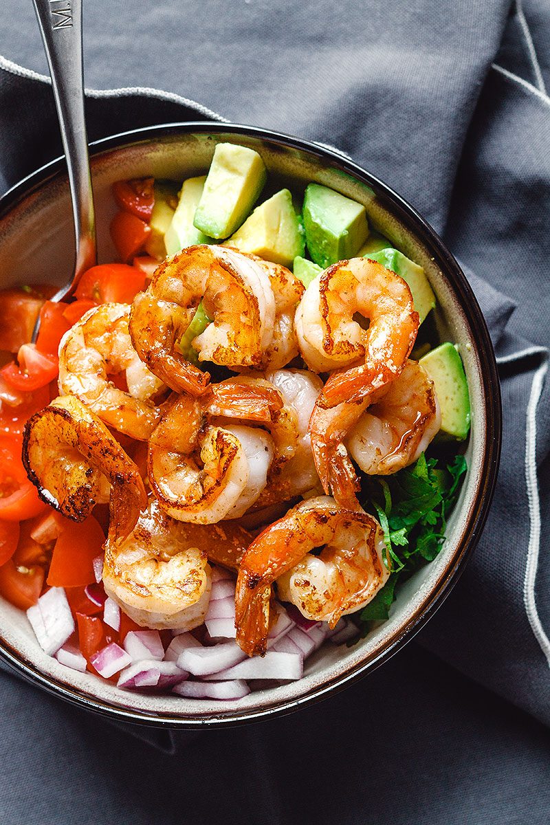 Shrimp and Avocado Salad - #eatwell101 #recipe #paleo #keto #lowcarb #shrimp #salad - Fresh, easy, and filling! This healthy salad for two tastes crazy good and is loaded with the freshest ingredients!