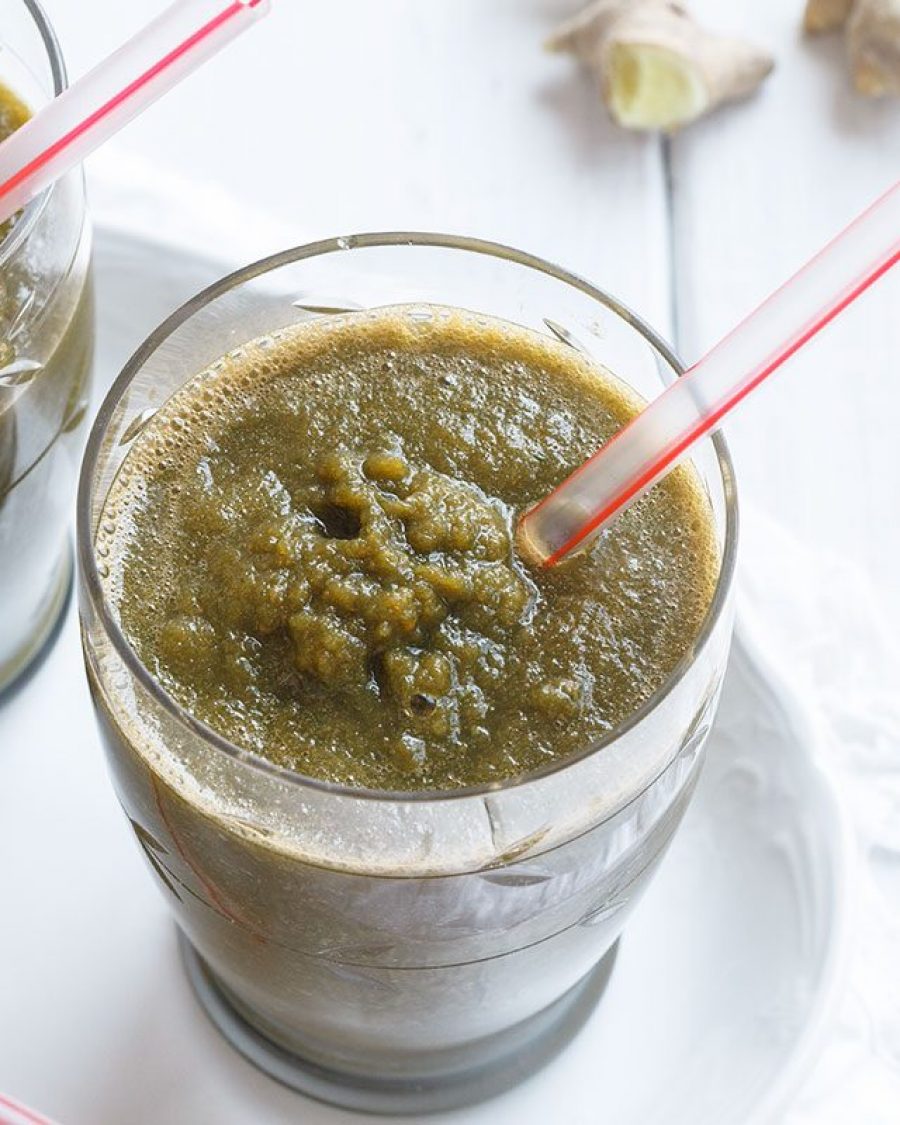 Vitalizing Ginger Spinach Smoothie - #recipe by #eatwell101 - https://www.eatwell101.com/ginger-spinach-smoothie-recipe