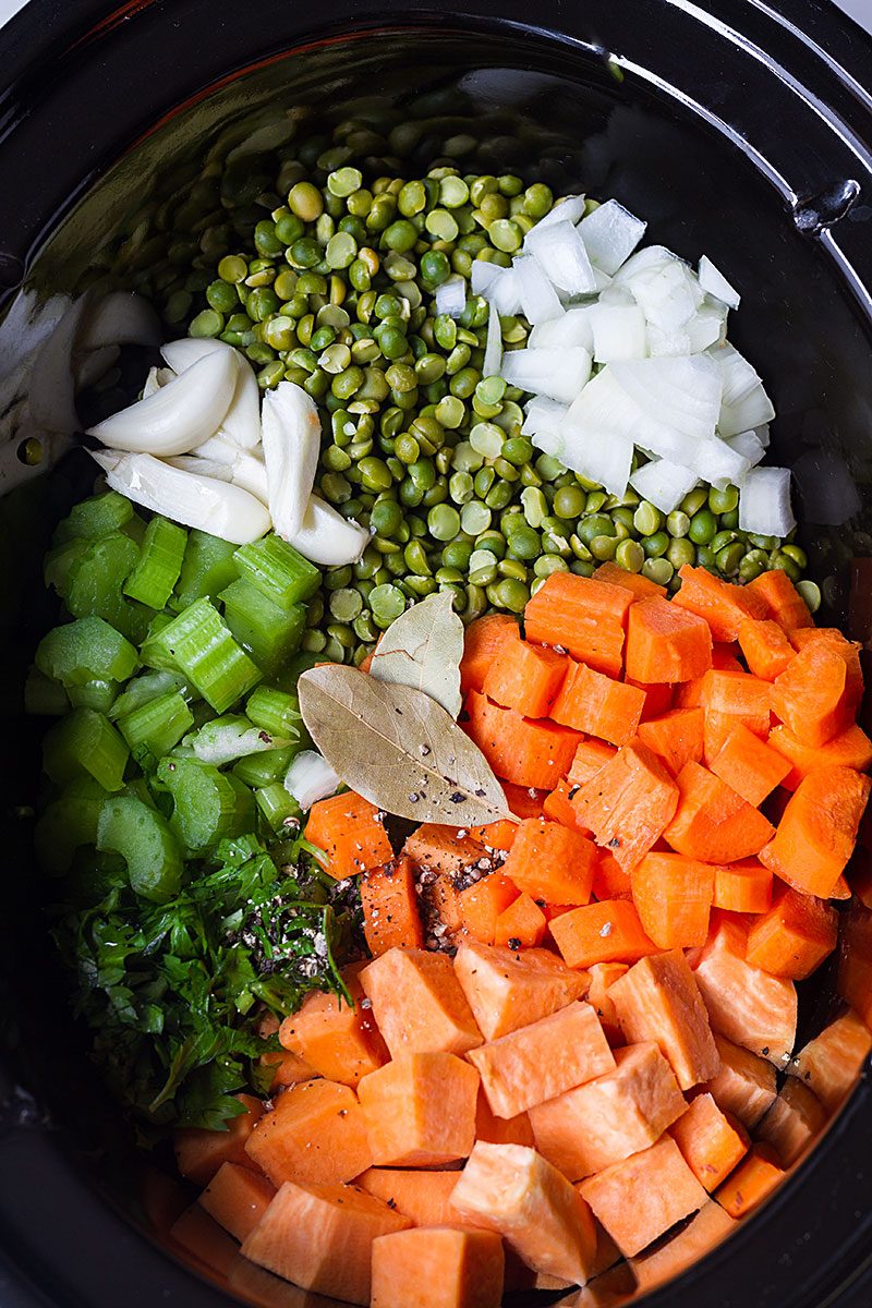 Healthy Slow Cooker Split Pea Soup • A Sweet Pea Chef
