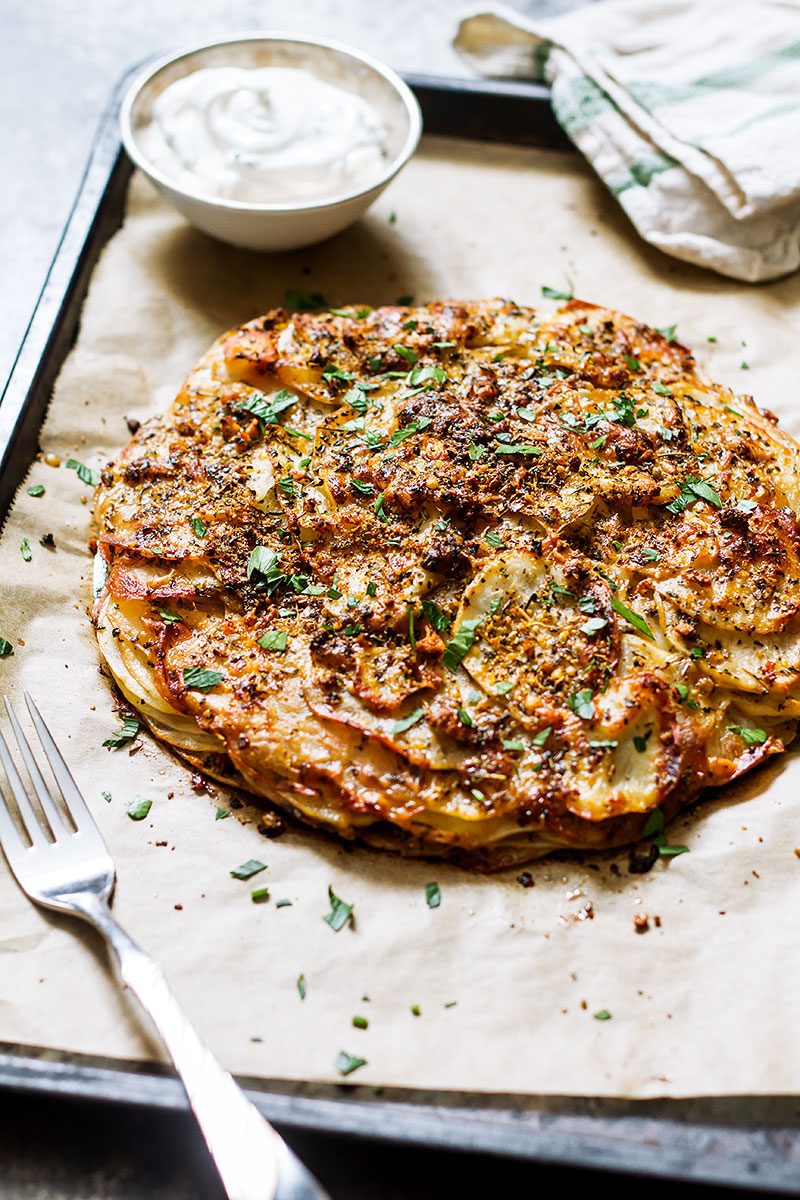 Garlic and Parmesan Potato Cake
