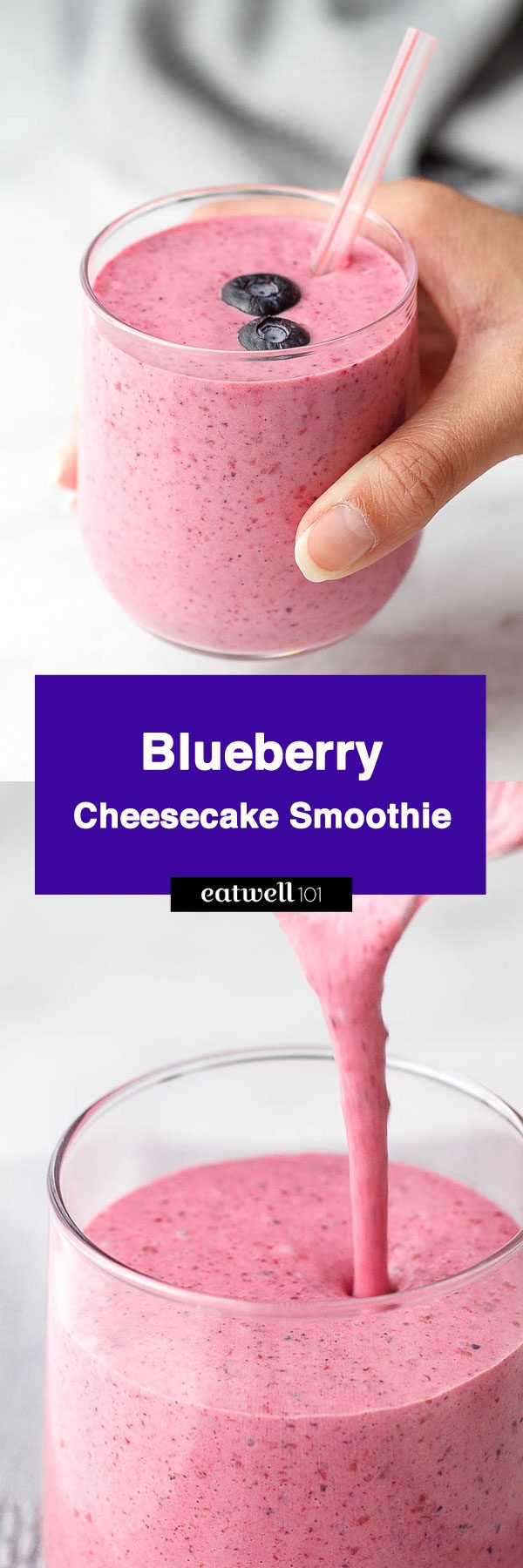 Blueberry Cheesecake Smoothie - Rich and creamy, this low carb smoothie whips up in just minutes. 