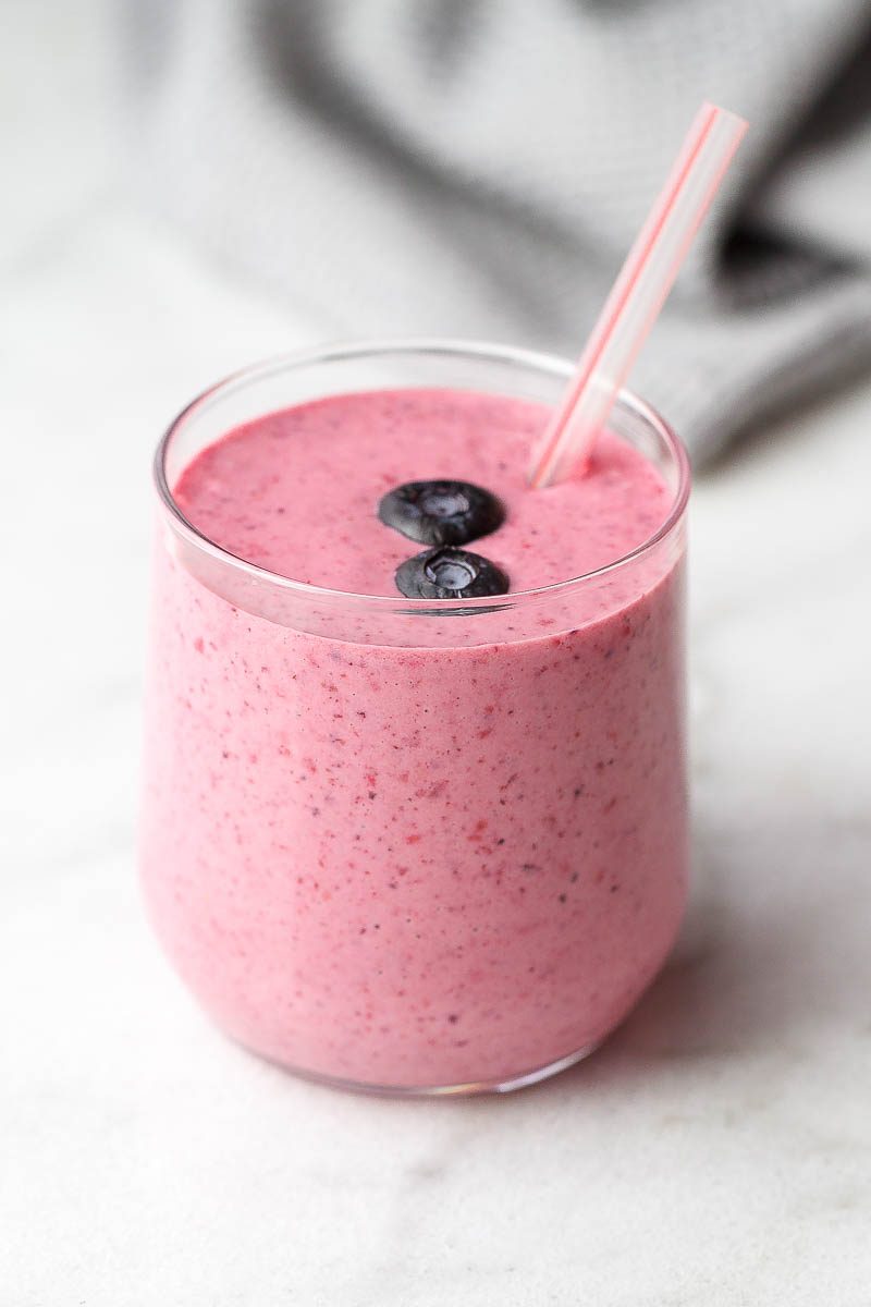 Blueberry Cheesecake Smoothie - Rich and creamy, this low carb smoothie whips up in just minutes.