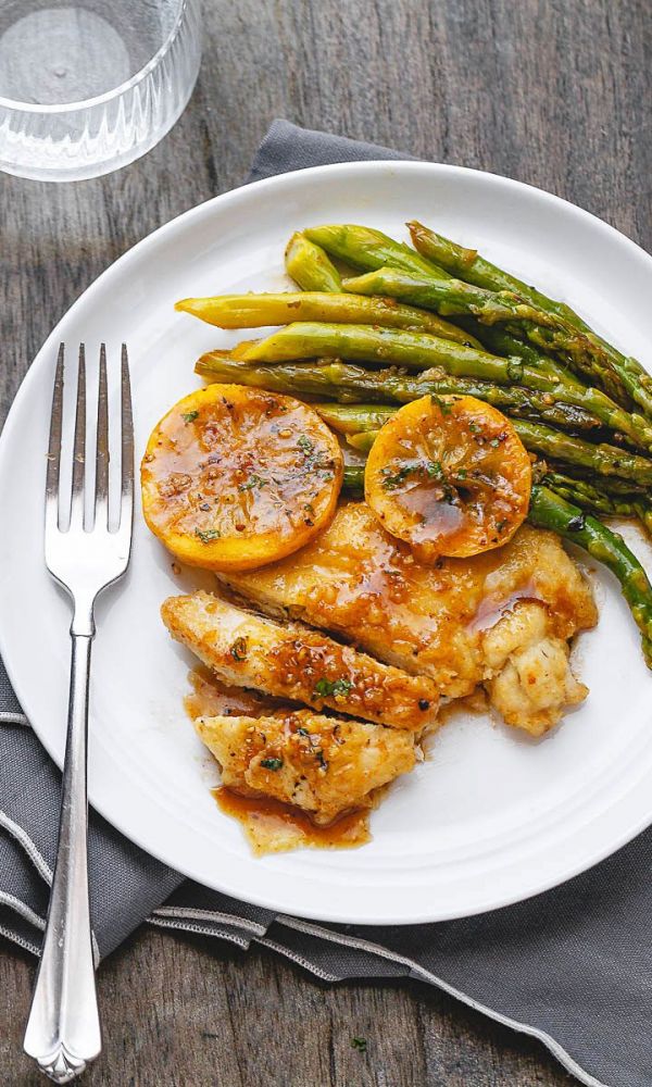 One-Pan Lemon Butter Chicken with Asparagus