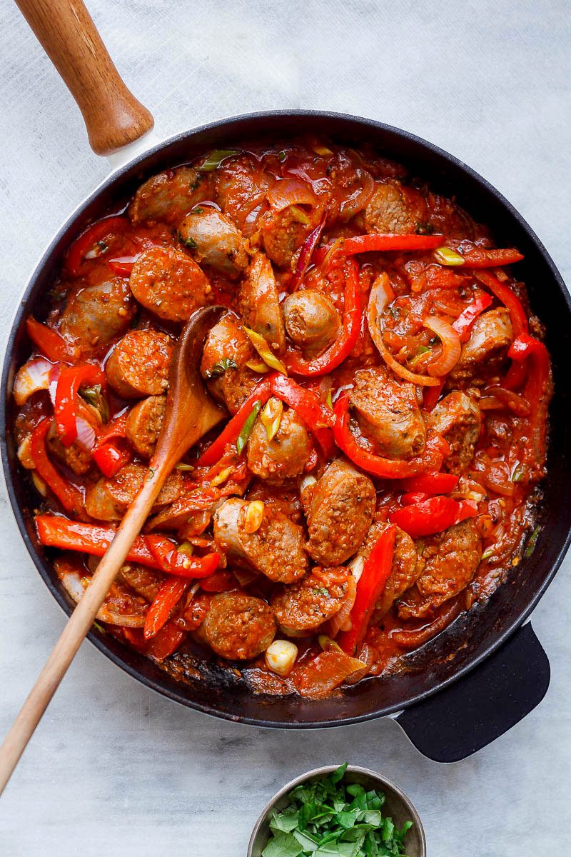 Italian Sausage and Peppers – Easy and full of flavor! Cooked in one pan for an easy weeknight dinner.