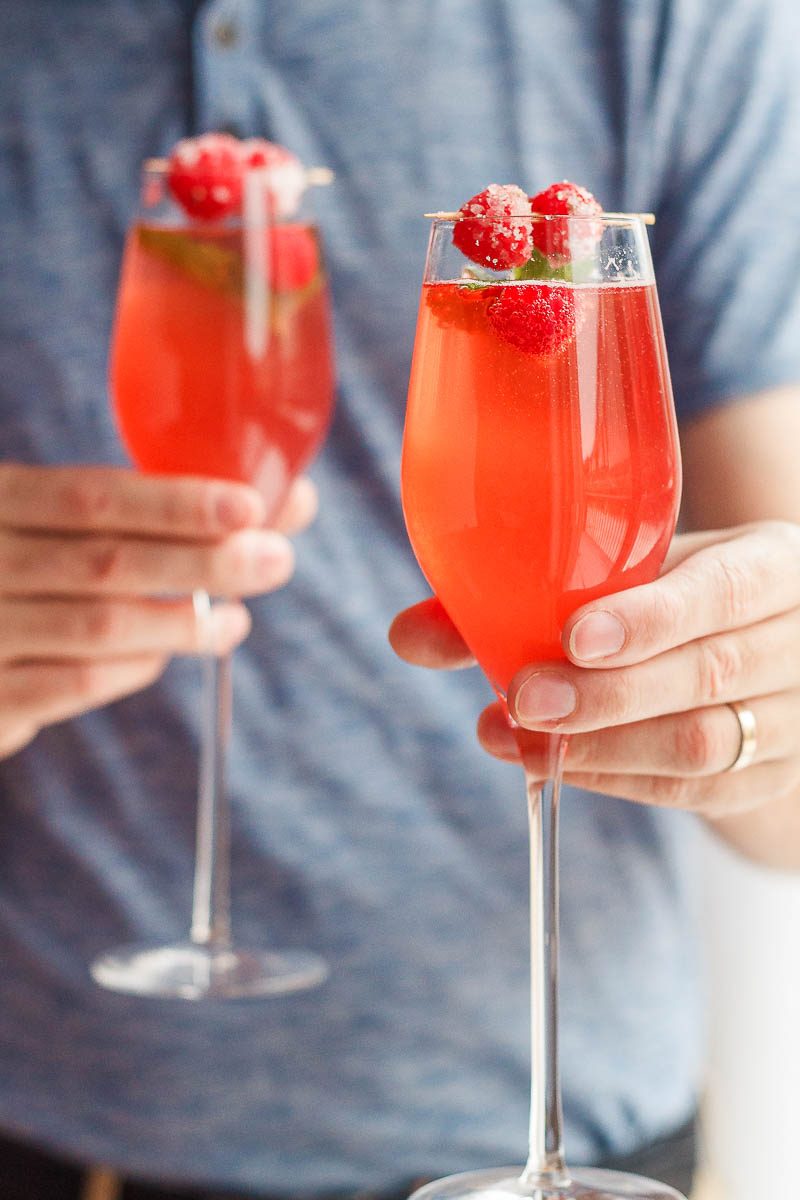 Raspberry Mimosas Cocktail Recipe — Eatwell101