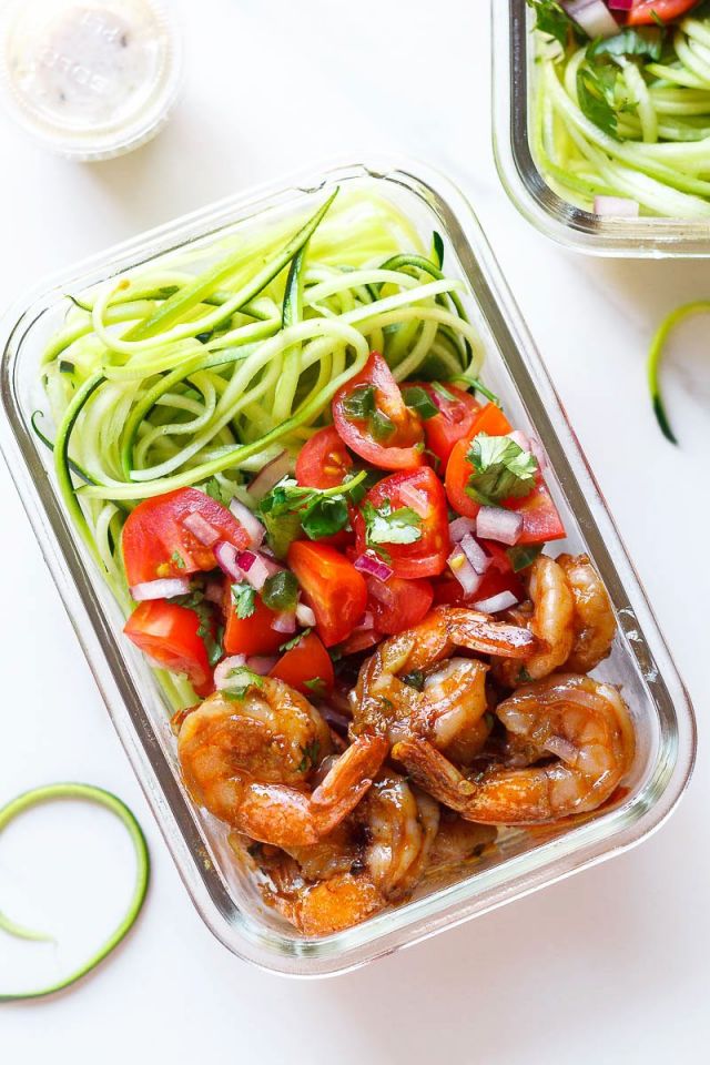 Shrimp Meal-Prep with Zucchini Noodles