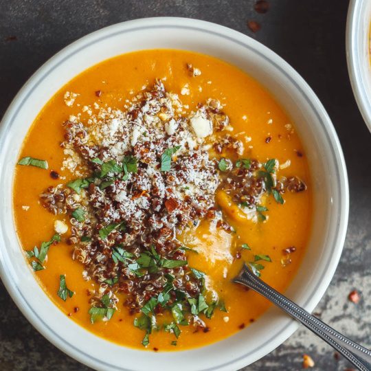 Creamy Sweet Potato Coconut Soup with Quinoa- 11 Easy Ways To Cook Sweet Potatoes