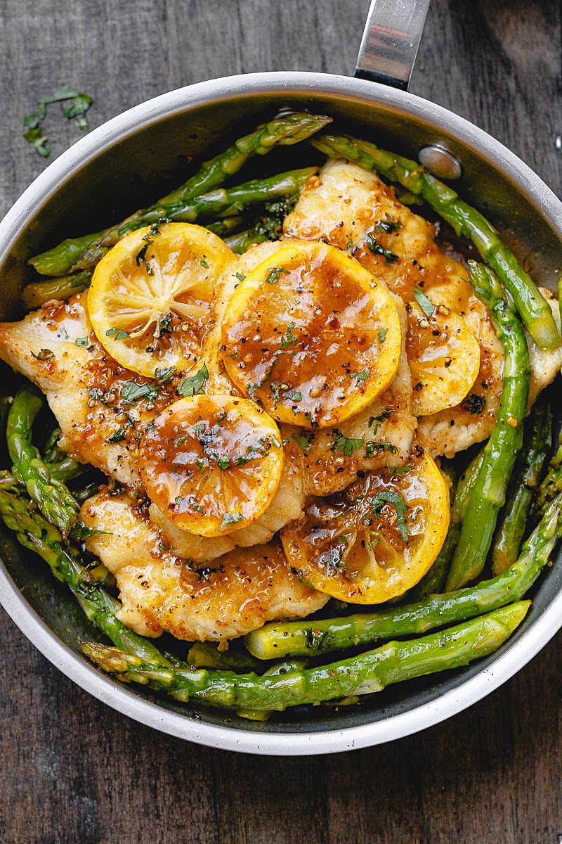 Lemon Butter Chicken with Asparagus - Here’s a delicious, bright recipe for a Spring dinner.