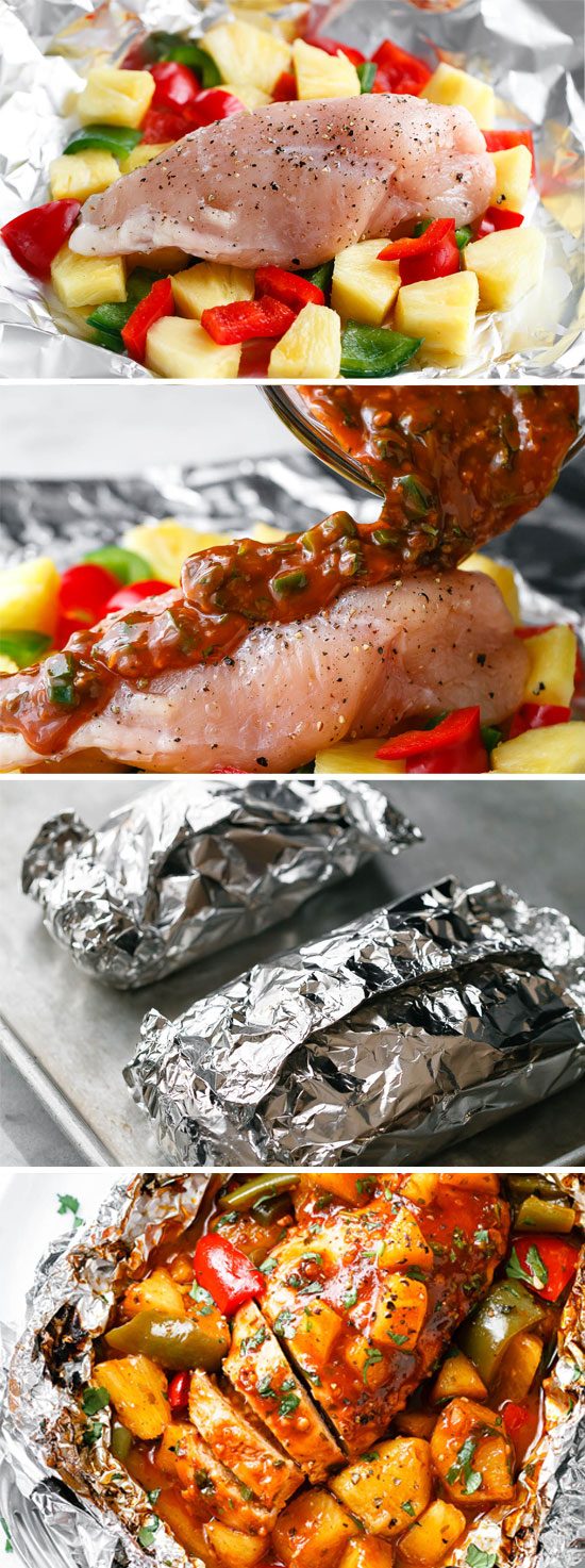 Pineapple BBQ Chicken Foil Packets in Oven – Baked Chicken Foil Packets —  Eatwell101