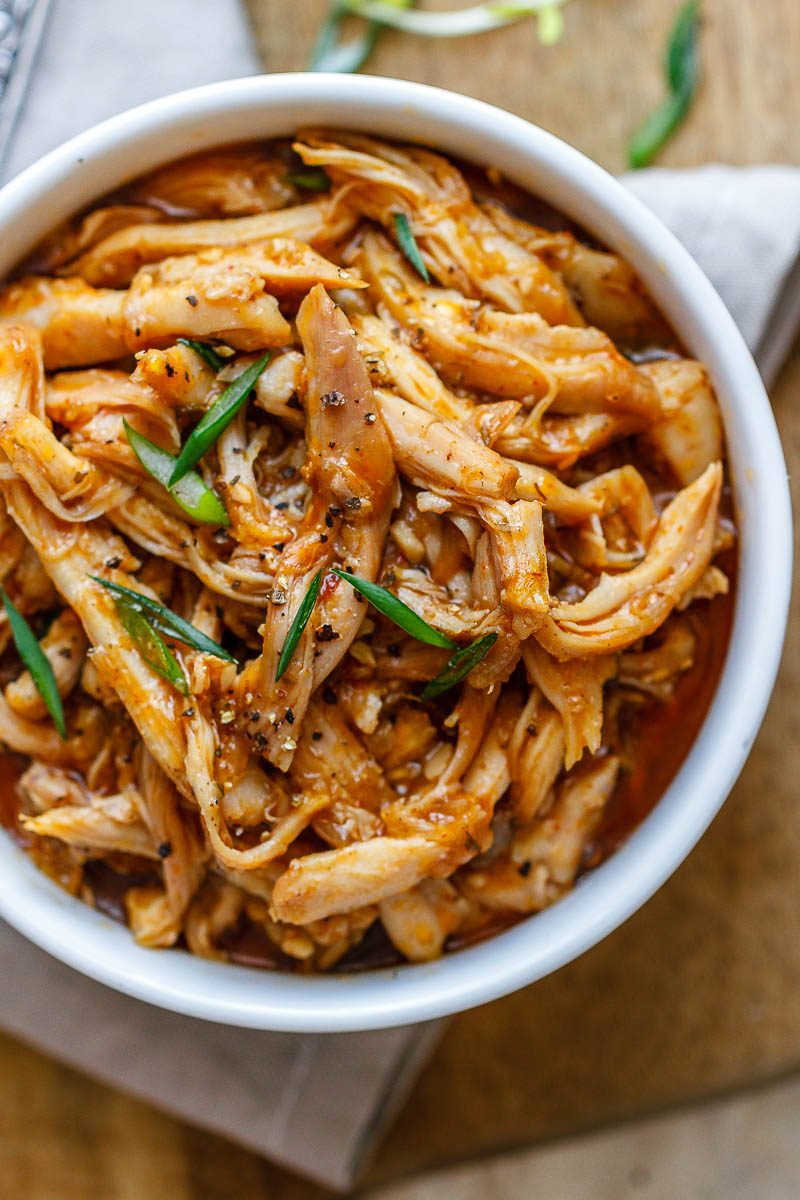 Instant Pot Sweet-and-Spicy Chicken - Sweet, spicy, and fork-tender - Dinner is ready in 30 minutes!