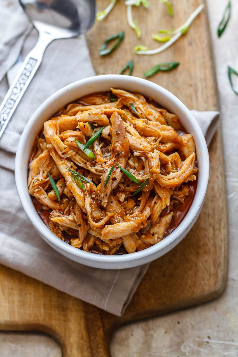 Instant Pot Sweet-and-Spicy Chicken - Sweet, spicy, and fork-tender - Dinner is ready in 30 minutes!