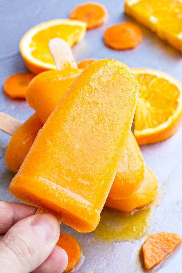 Orange Carrot Ice Pops