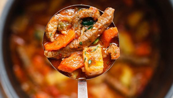 Instant Pot Carrot Potato Beef Stew - #recipe by #eatwell101 - https://www.eatwell101.com/instant-pot-beef-stew-recipe