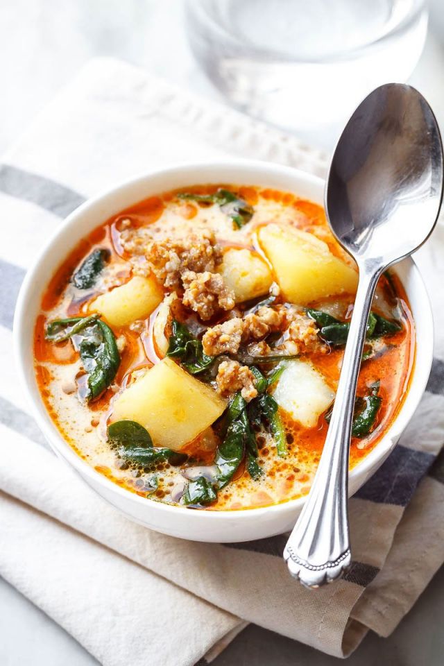 Potato Spinach Sausage Soup (Instant Pot)