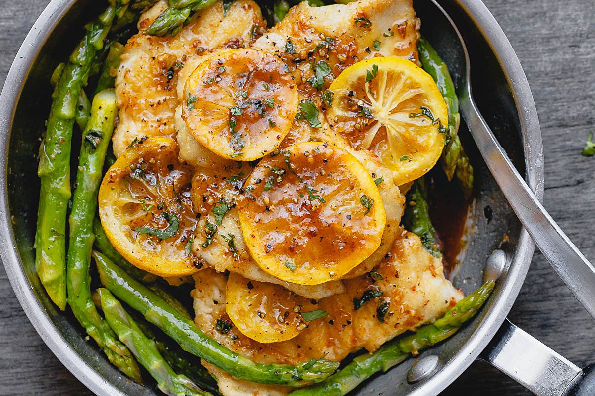 One-Pan Lemon Butter Chicken with Asparagus