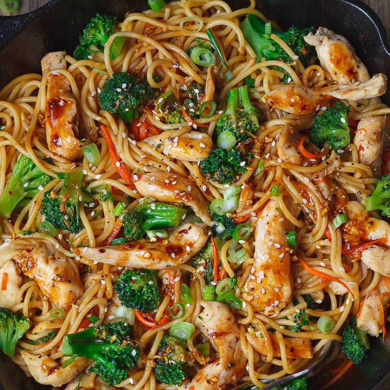 15 Minute Chicken Stir Fry Noodles Chicken Stir Fry Pasta Recipe Eatwell101