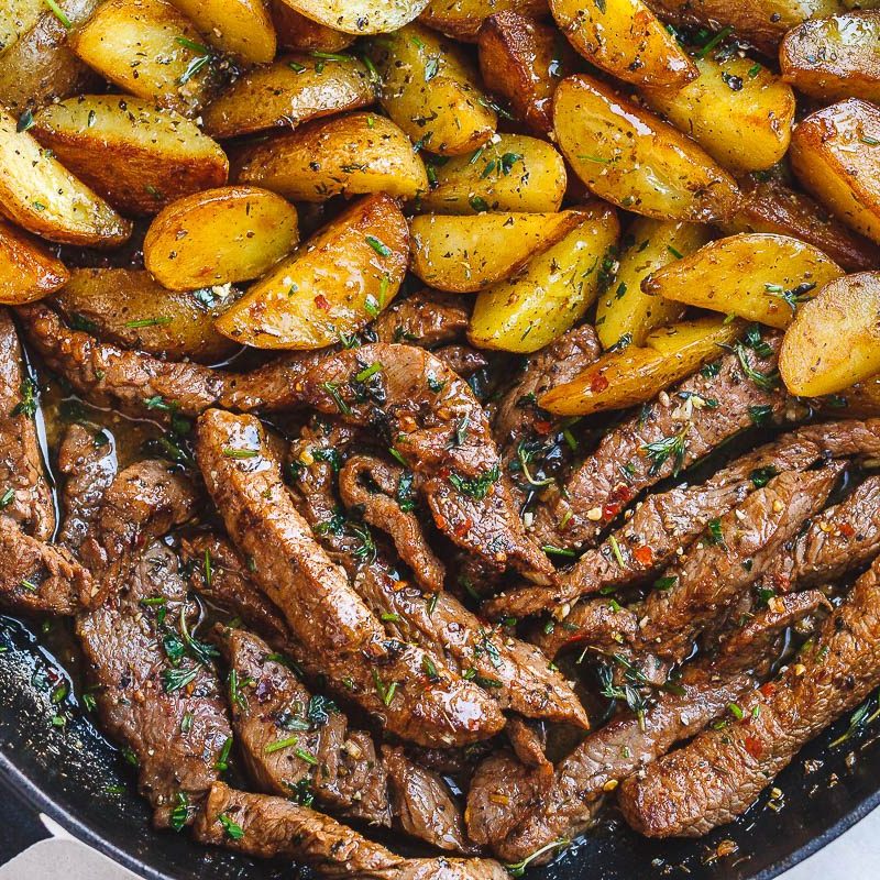 Skillet Steak and Potatoes - Keeping It Relle