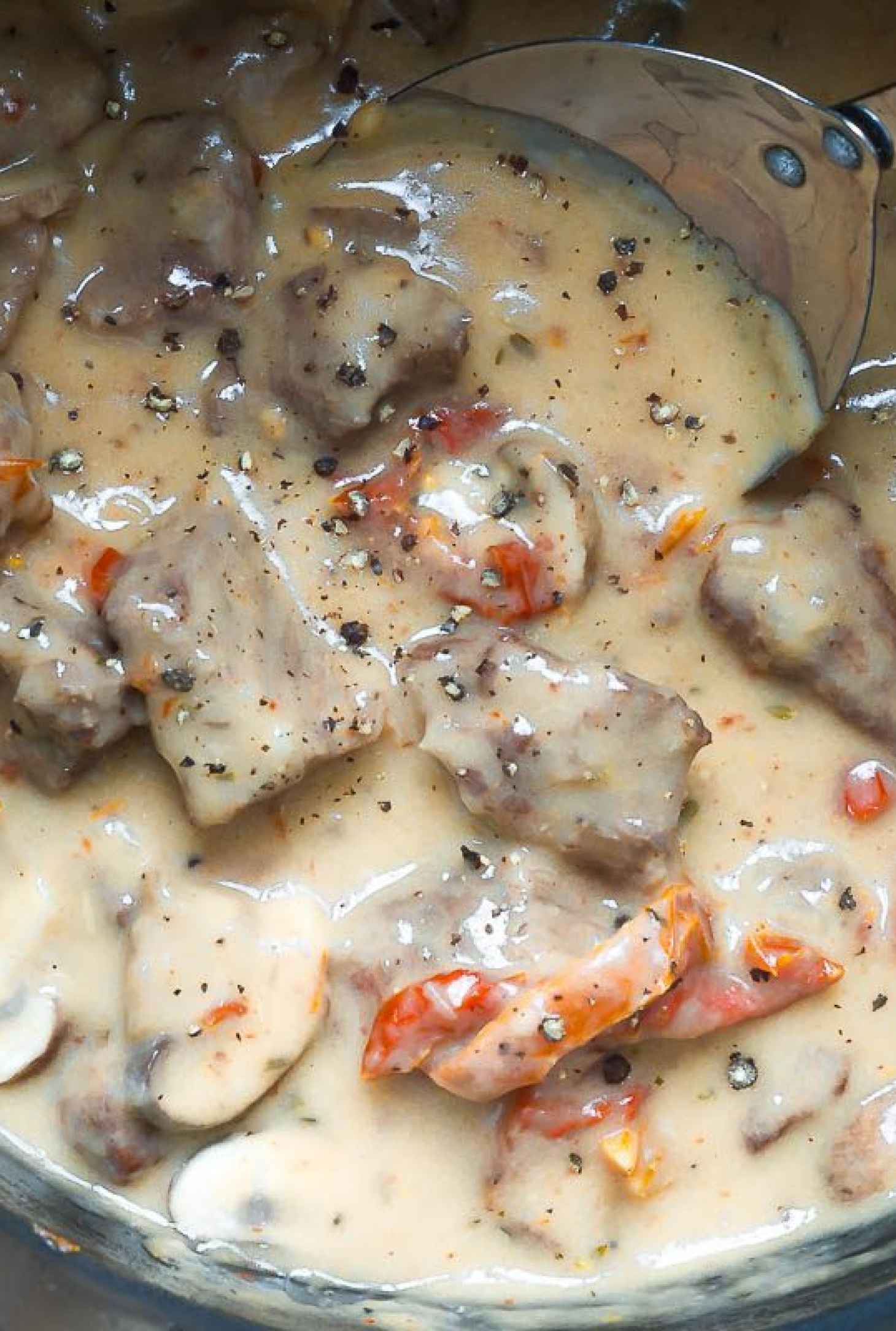 Instant Pot Creamy Beef Stroganoff - #recipe by #eatwell101 - https://www.eatwell101.com/instant-pot-beef-stroganoff-recipe