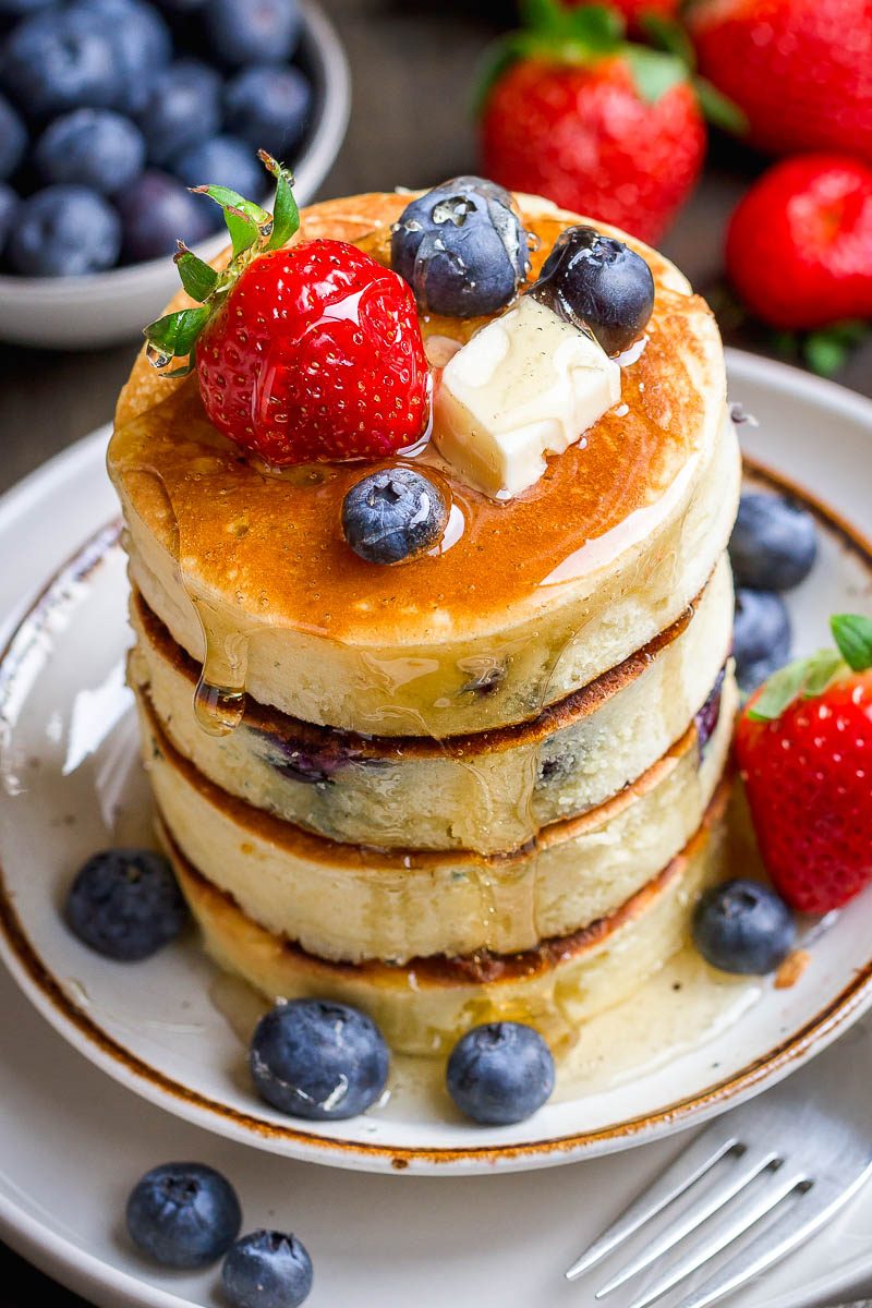 Lemon Blueberry Pancakes Recipe — Eatwell101