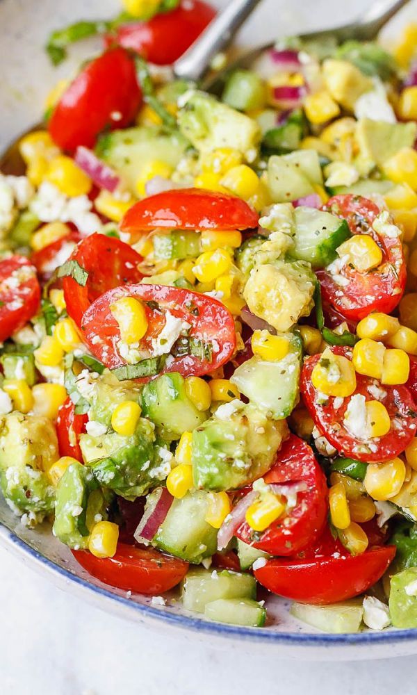 Avocado Corn Salad Recipe with Feta