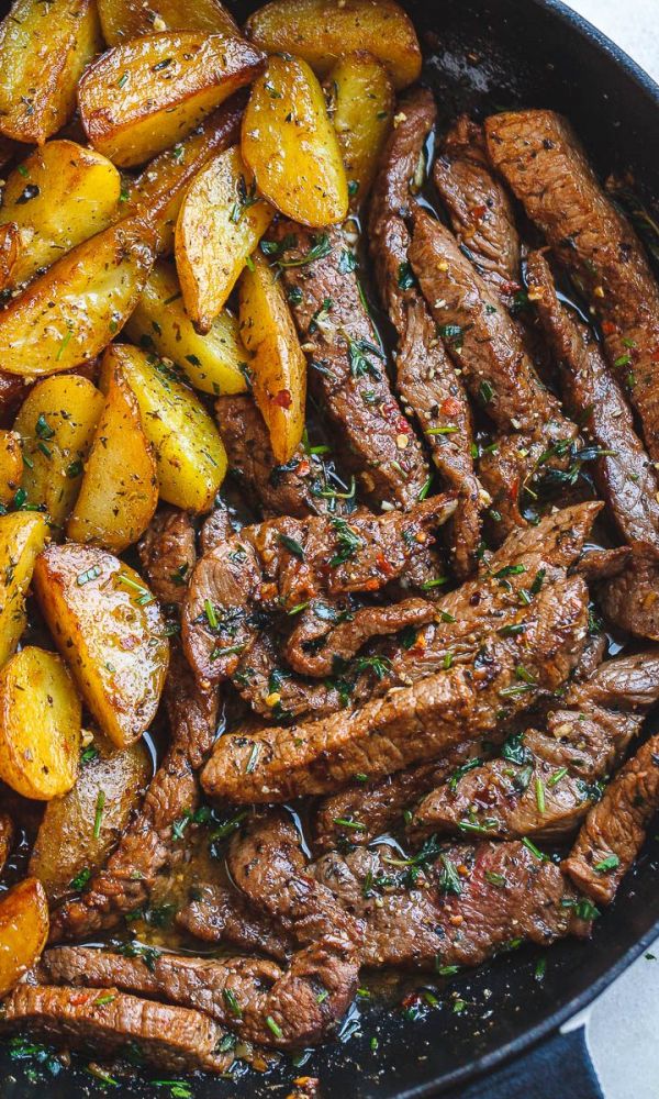 Garlic Butter Steak and Potatoes Skillet