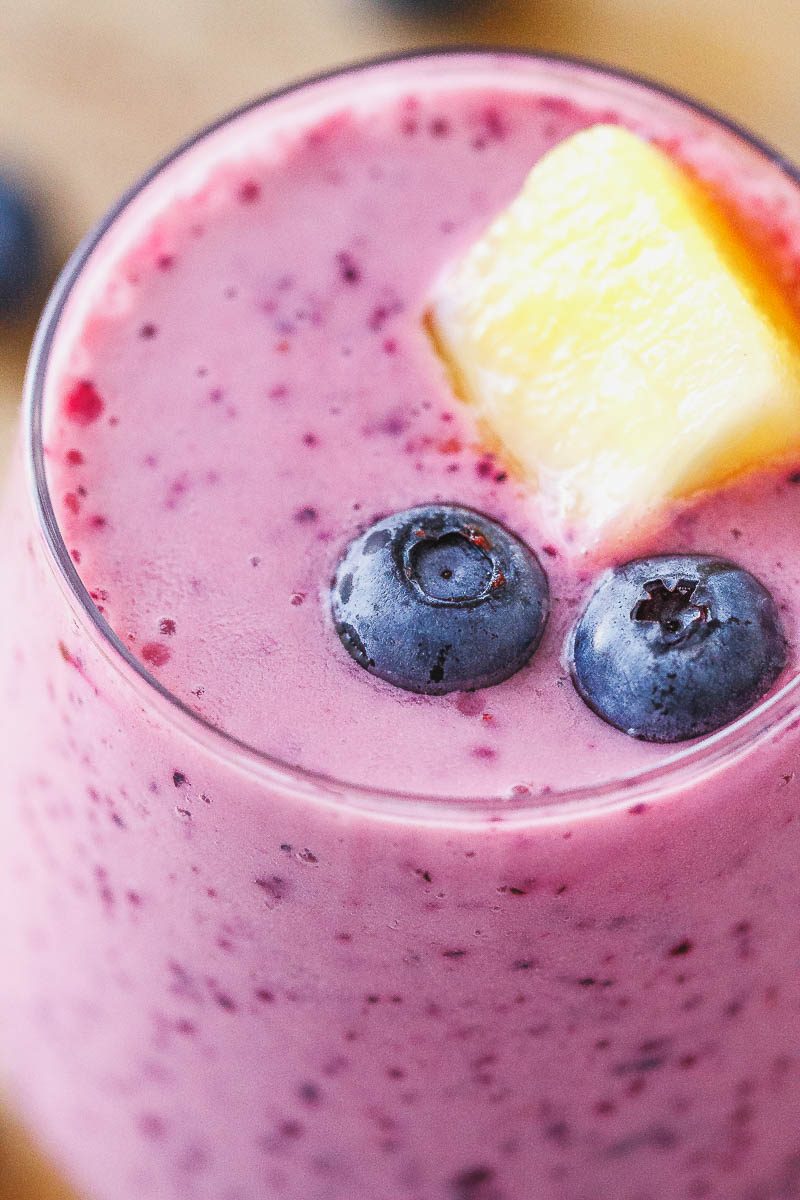 Blueberry Pineapple Smoothie - A sweet and fresh smoothie to grab when you think you may miss eating your daily serving of fresh fruits!