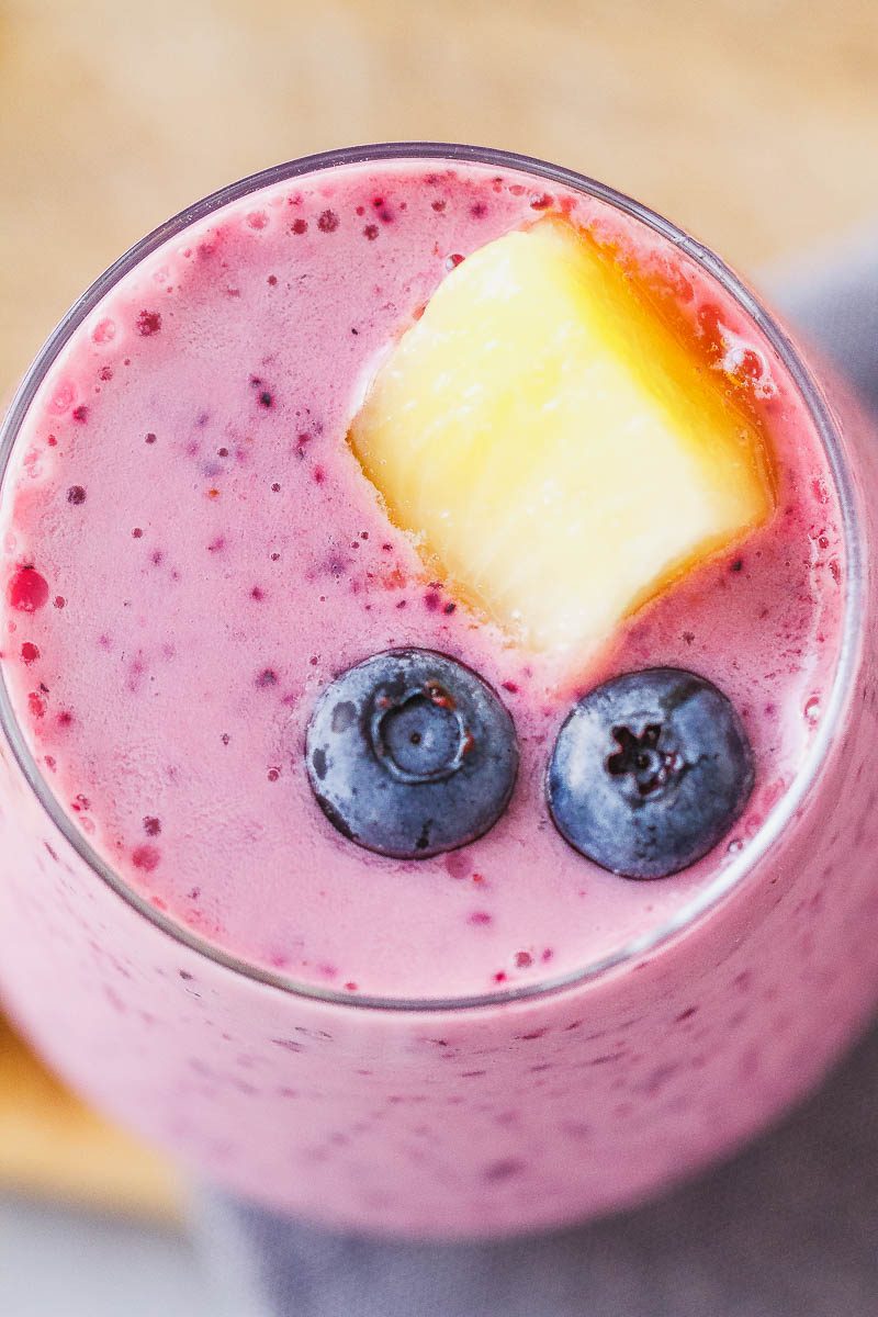 Blueberry Pineapple Smoothie - A sweet and fresh smoothie to grab when you think you may miss eating your daily serving of fresh fruits!