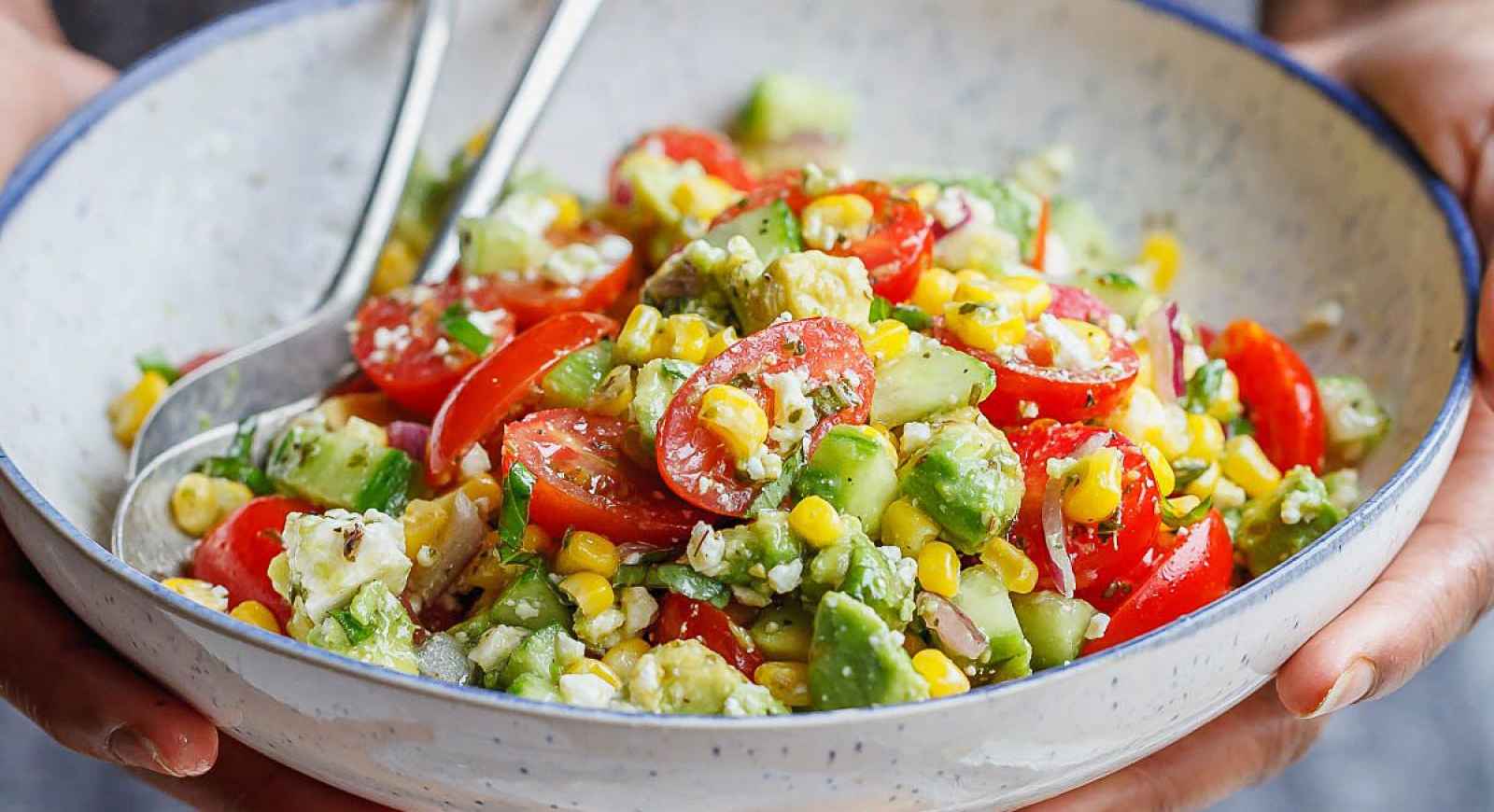 Avocado Feta Corn Salad Recipe Avocado Salad Recipe Eatwell101