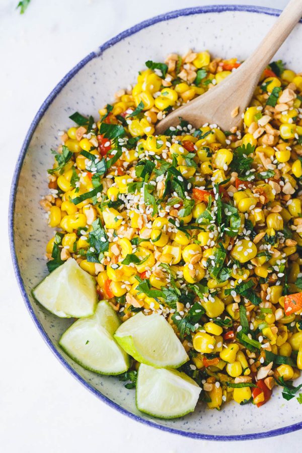 Spicy Corn Salad - #recipe by #eatwell101 - https://www.eatwell101.com/spicy-corn-salad-recipe