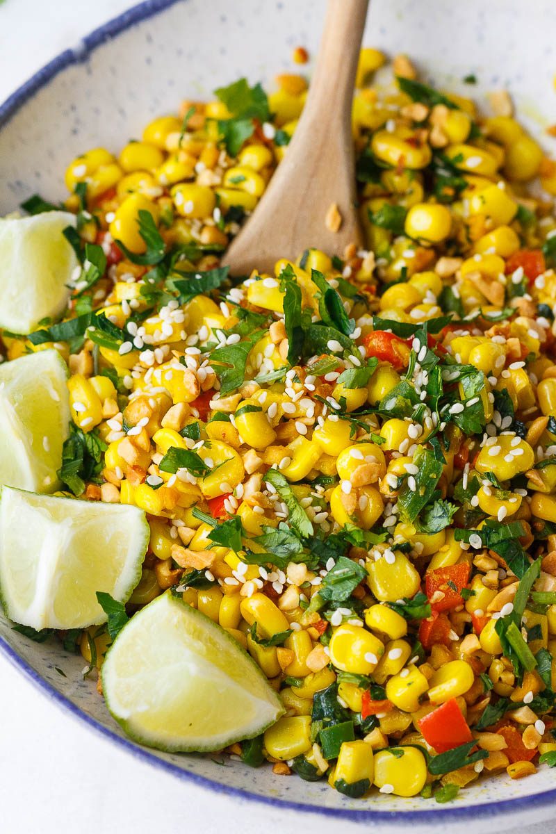 Spicy Corn Salad - Easy and delicious, this corn salad is a great light lunch or side for bbq and grilling.