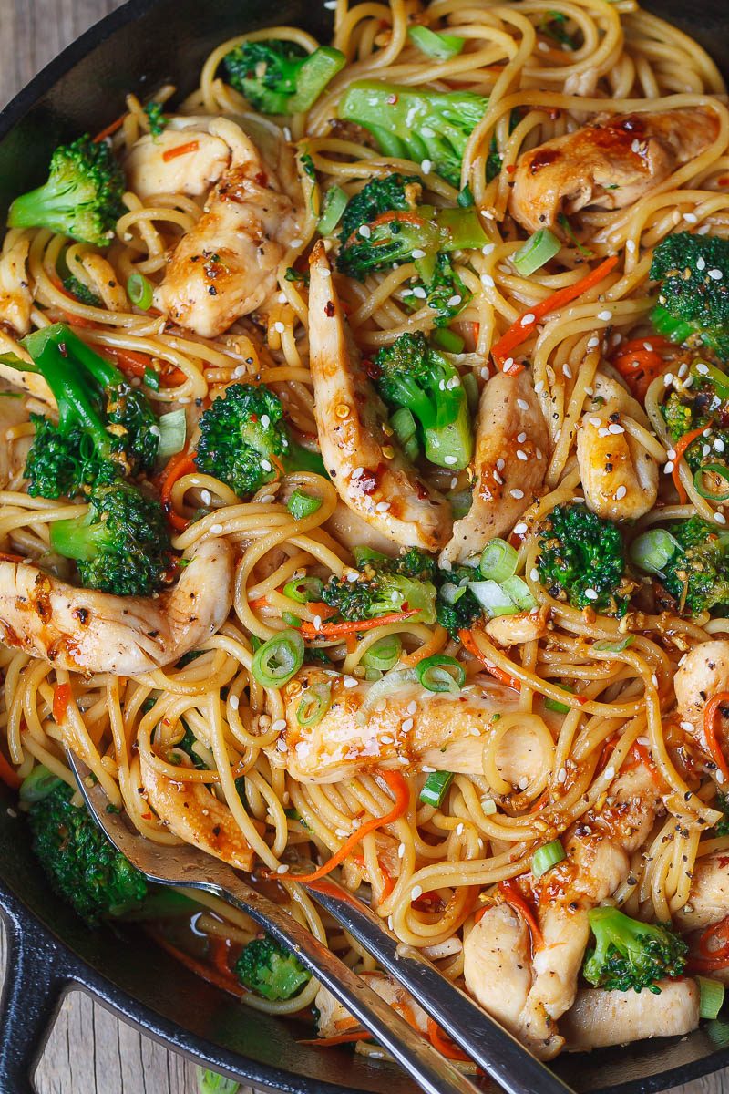 #Chicken #Stir-Fry #Noodles – #eatwell101 #recipe  Flavor overload! Make your own take-out at home with this super easy #chicken #recipe.