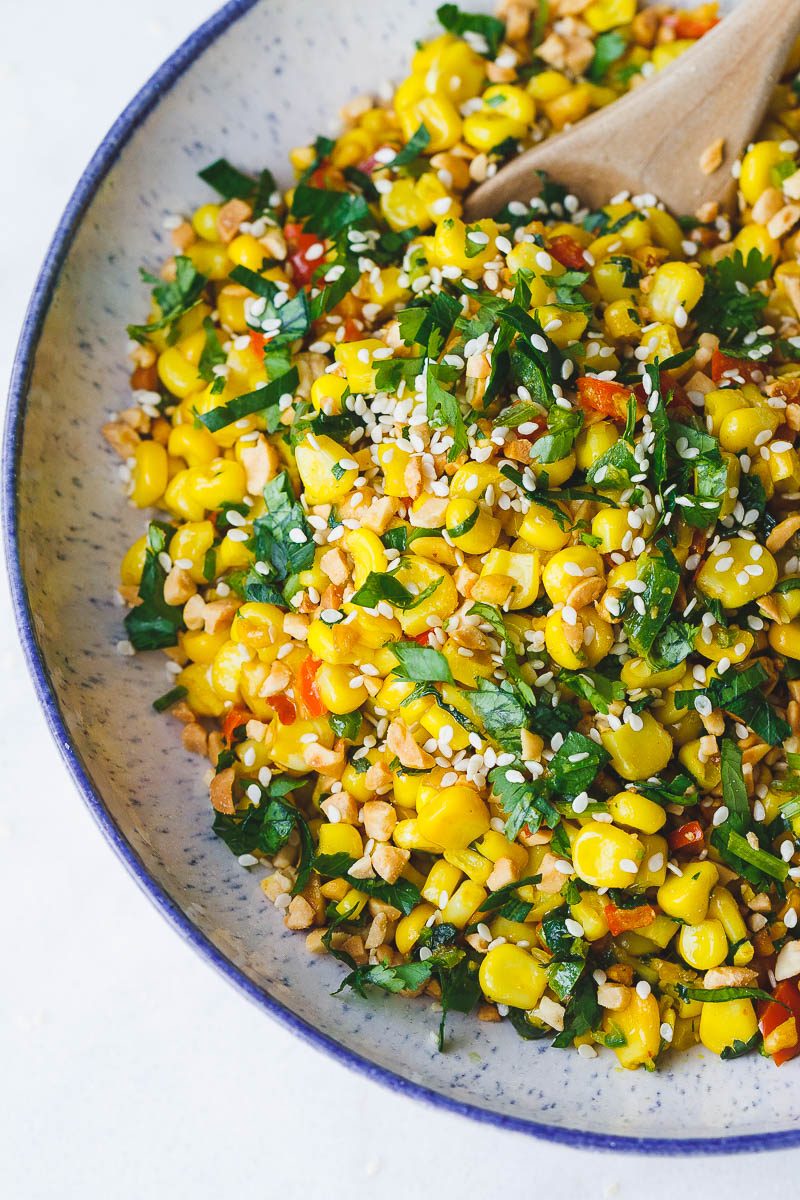 Spicy Corn Salad - Easy and delicious, this corn salad is a great light lunch or side for bbq and grilling.