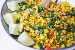 Spicy Corn Salad - Easy and delicious, this corn salad is a great light lunch or side for bbq and grilling.