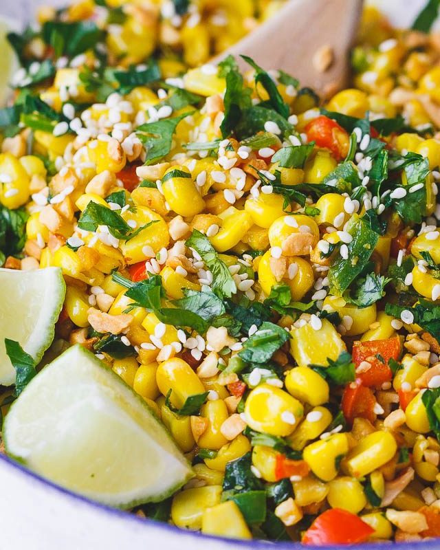 Spicy Corn Salad - #recipe by #eatwell101 - https://www.eatwell101.com/spicy-corn-salad-recipe
