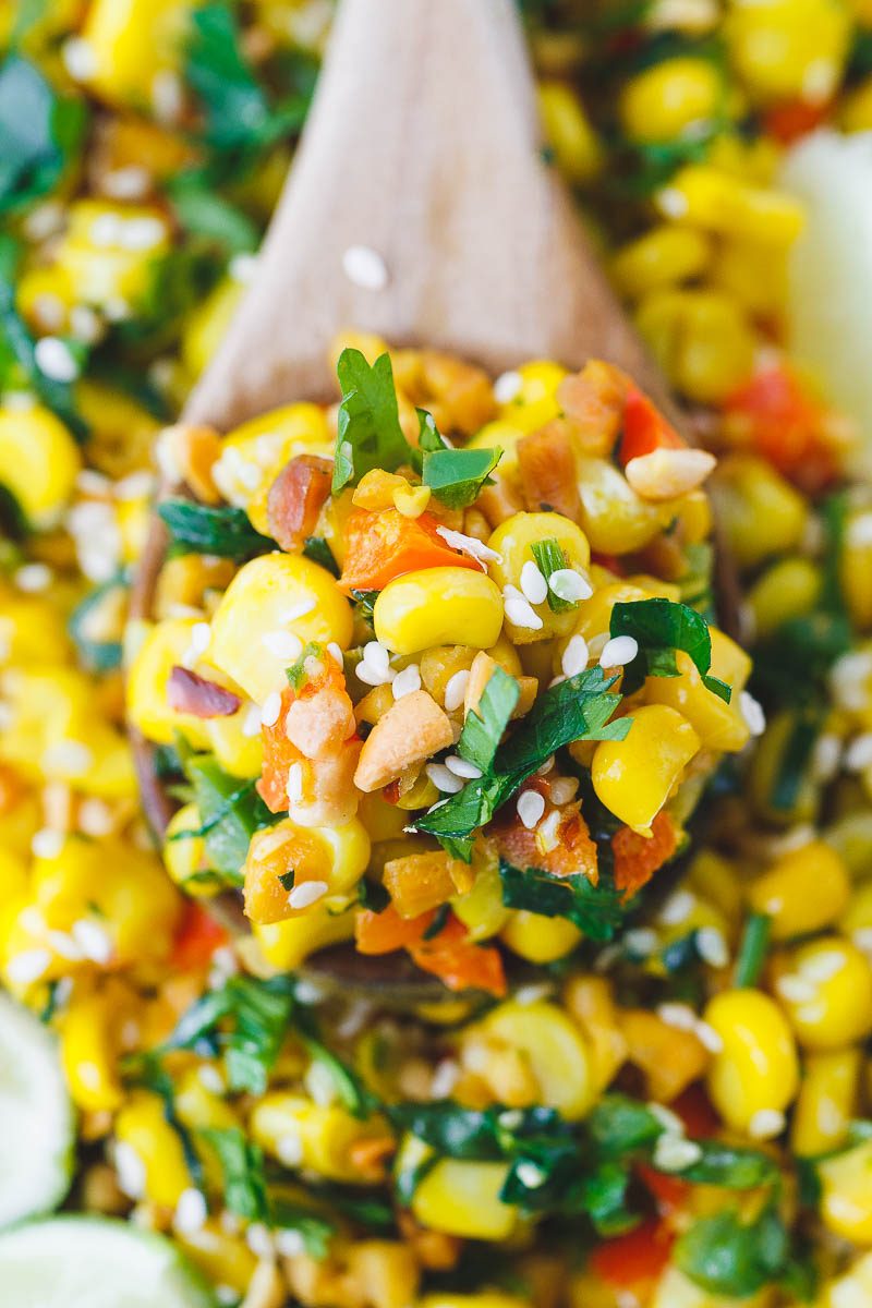 Spicy Corn Salad - Easy and delicious, this corn salad is a great light lunch or side for bbq and grilling.