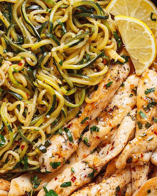 15-Minute Cowboy Butter Chicken with Zucchini Noodles - #recipe by #eatwell101 - https://www.eatwell101.com/cowboy-butter-chicken-and-zucchini-noodles