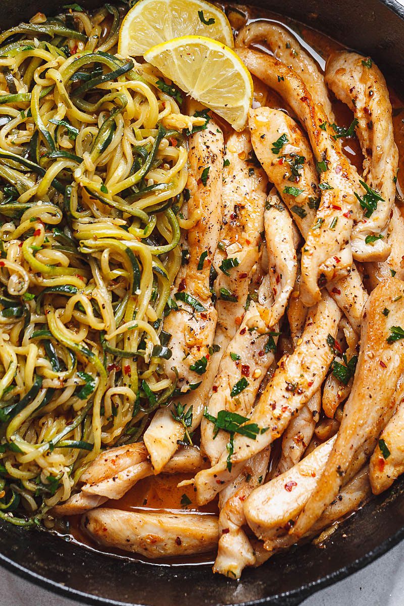 Cowboy Butter Chicken and Zucchini Noodles - #eatwell101 #recipe #keto #paleo #lowcarb #glutenfree #chicken - This GORGEOUS 15-minute paleo dinner idea is simple, easily customizable and pretty much fail-proof.