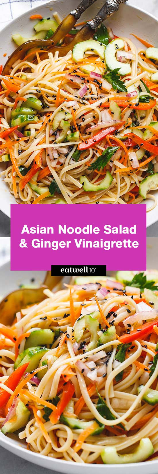 Asian Noodle Salad - #noodle #vegan #salad #recipe #eatwell101 - This vegan  noodle salad is perfect for midweek lunches or larger gatherings.