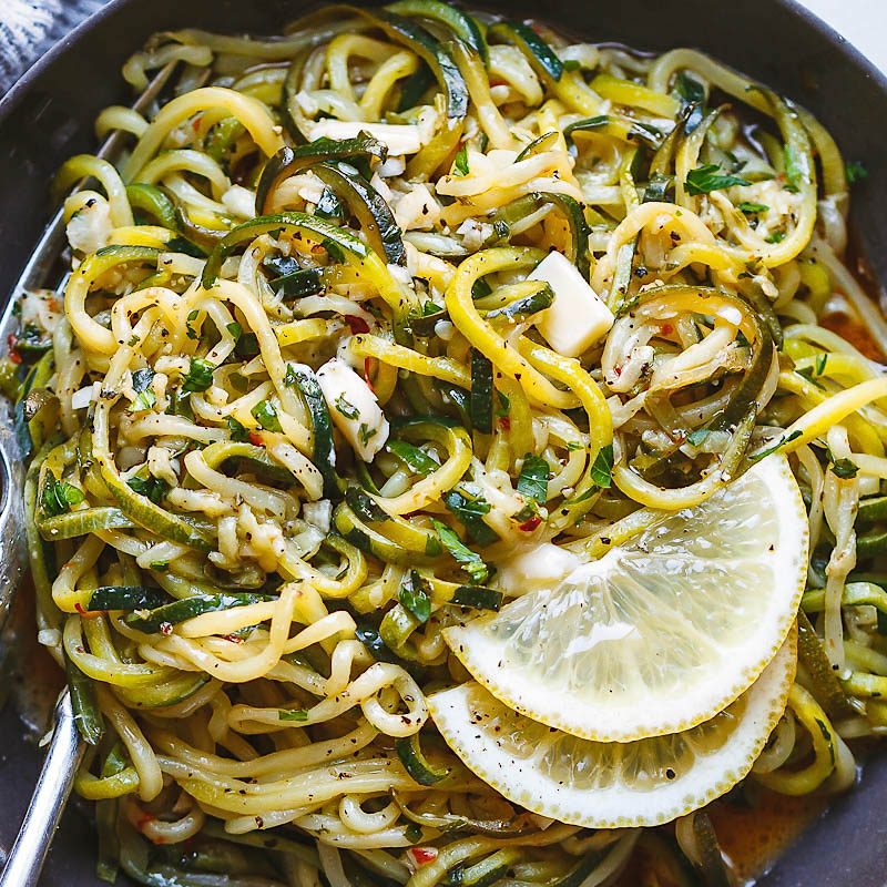 Lemon Garlic Butter Zucchini Noodles Recipe — Eatwell101