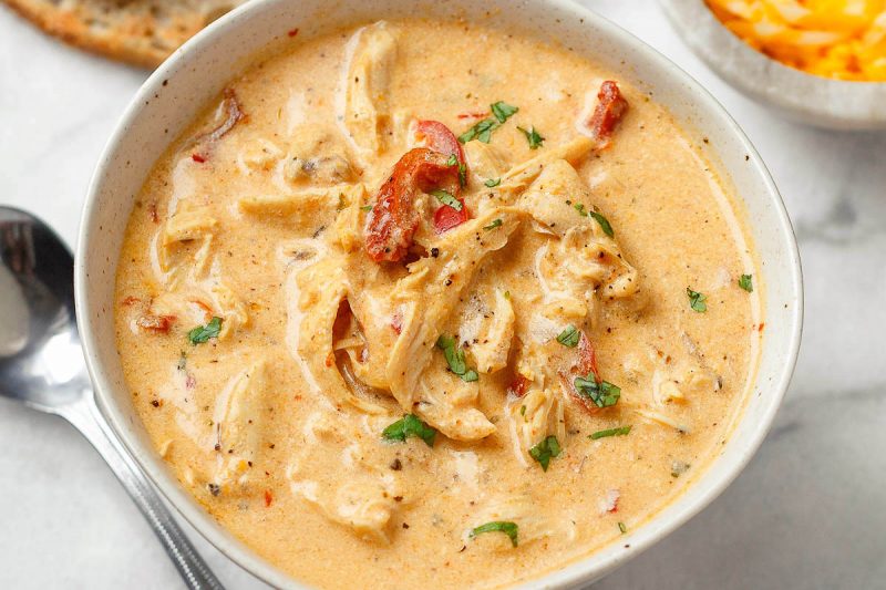 Instant Pot Creamy Chicken Soup - #recipe by #eatwell101 - https://www.eatwell101.com/instant-pot-creamy-chicken-soup-recipe
