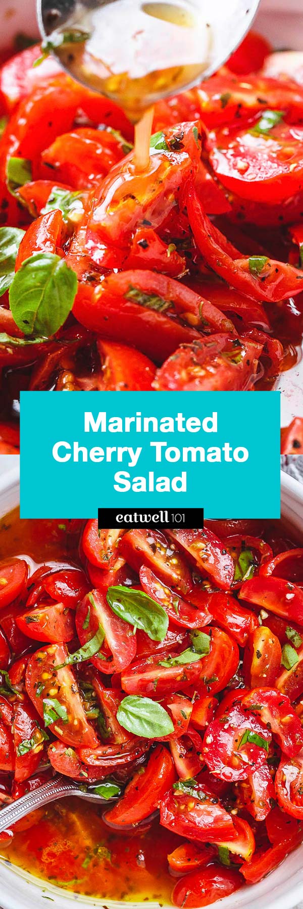 Marinated Cherry Tomato Salad - Really, reeeeeeally delicious! A super simple tomato salad with a punch of flavor.