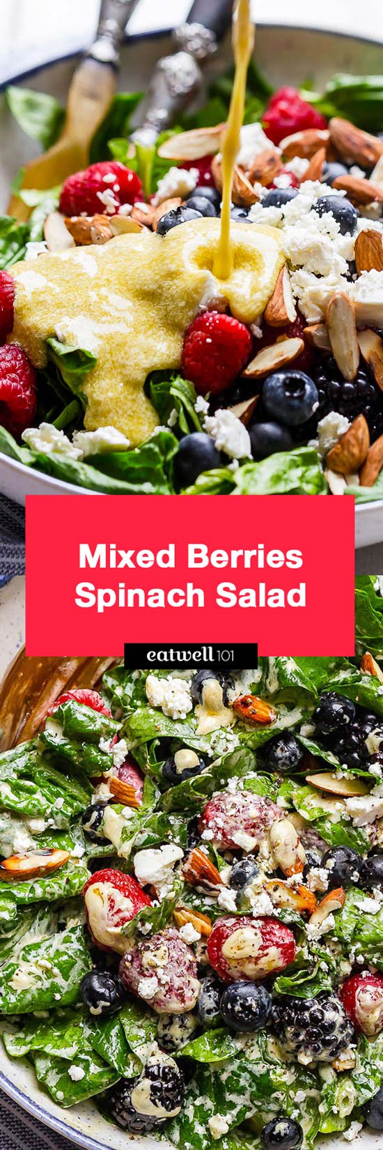 Mixed Berries Spinach Salad Recipe - A fresh Berry Feta spinach salad that’s simple, healthy and SO delicious!