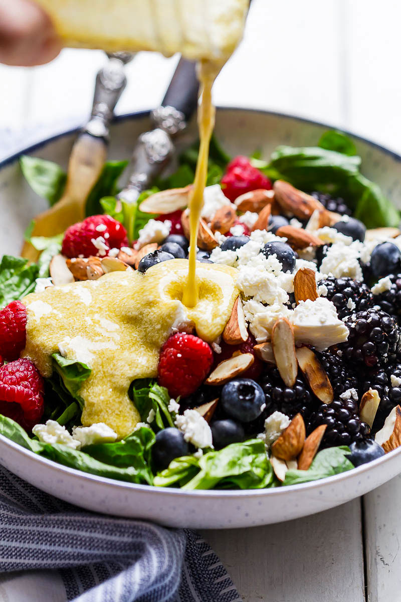 Mixed Berries Spinach Salad Recipe - A fresh Berry Feta spinach salad that’s simple, healthy and SO delicious!