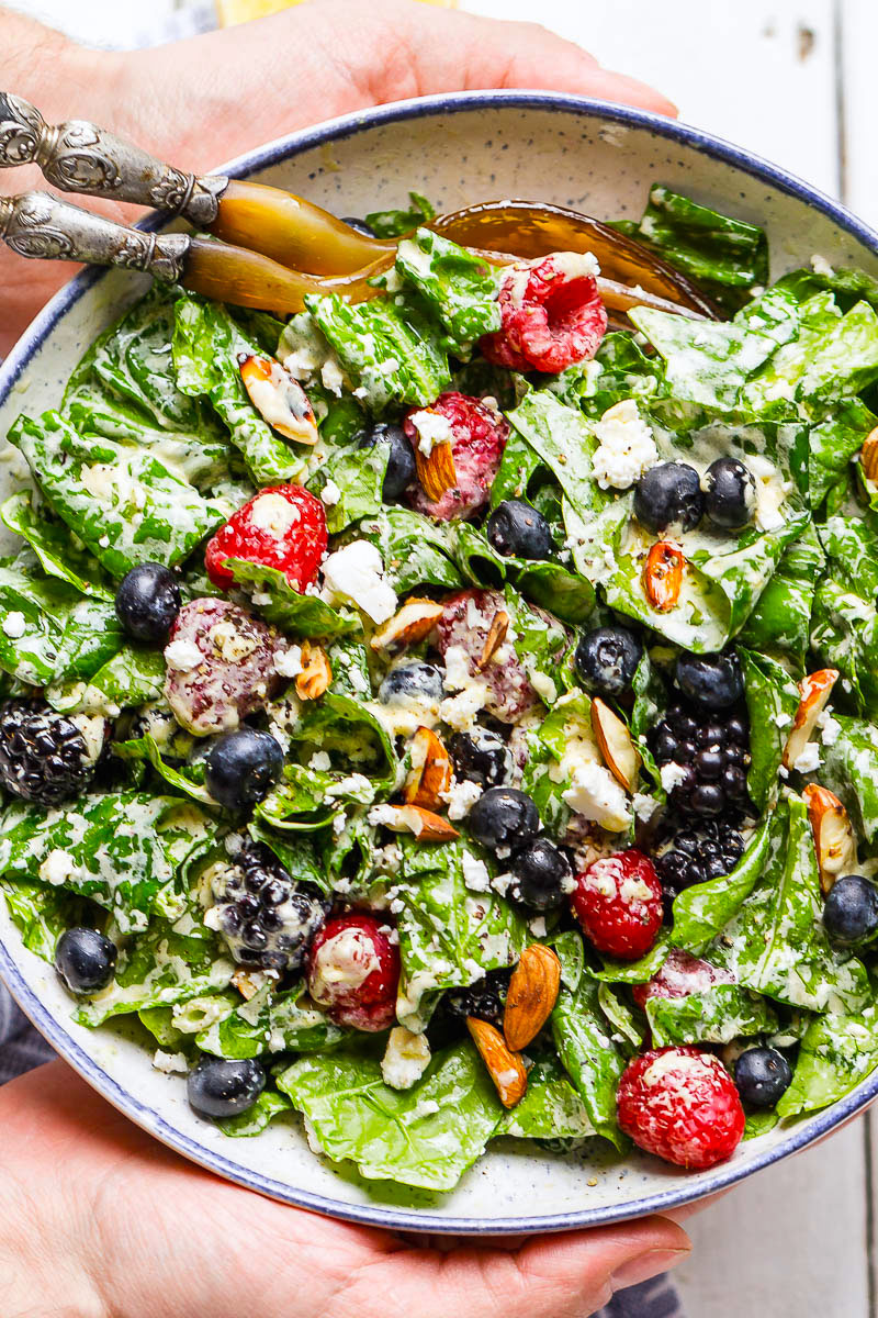 Mixed Berries Spinach Salad Recipe Eatwell101