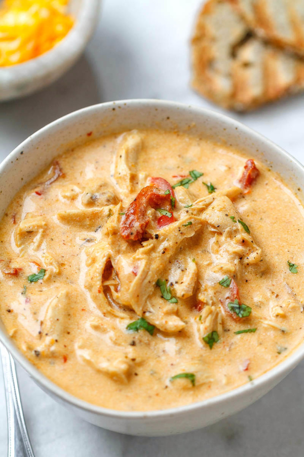 Instant Pot Creamy Chicken Soup - #recipe by #eatwell101 - https://www.eatwell101.com/instant-pot-creamy-chicken-soup-recipe