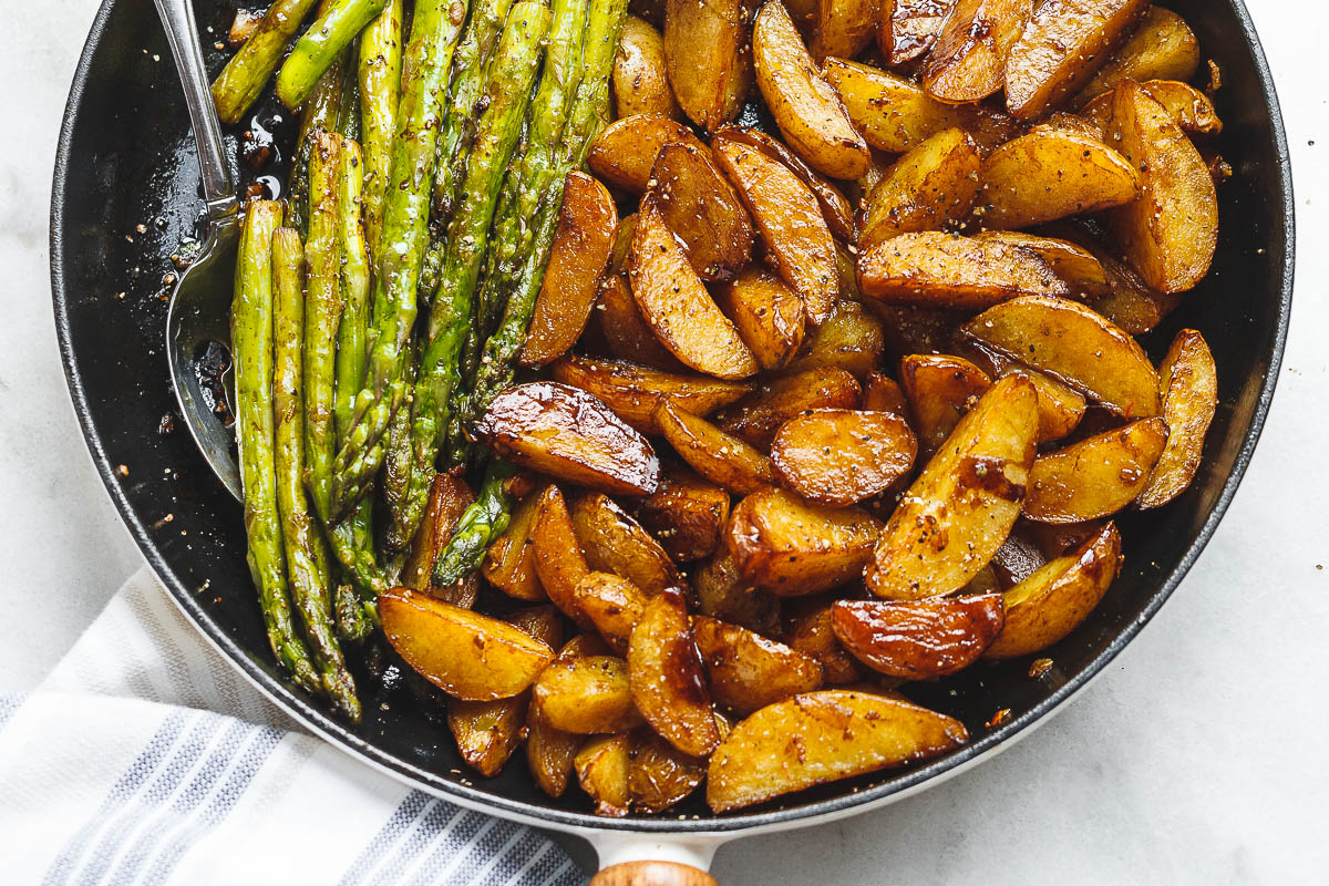 Balsamic Baby Potatoes With Asparagus