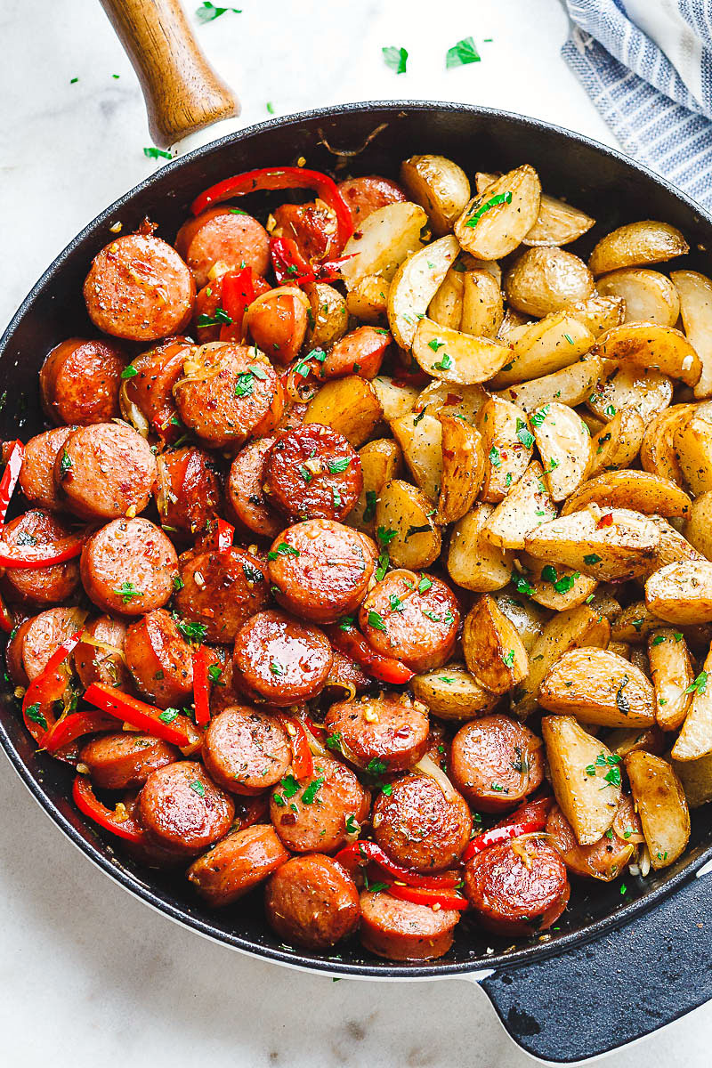 Smoked Sausage and Red Potato Skillet