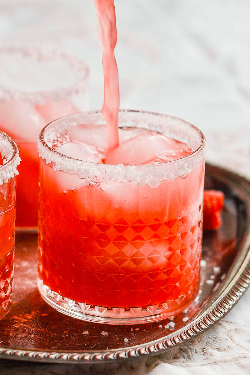 Raspberry Basil Margarita - A sweet, tart and refreshing cocktail that tastes like sunshine in a glass! 